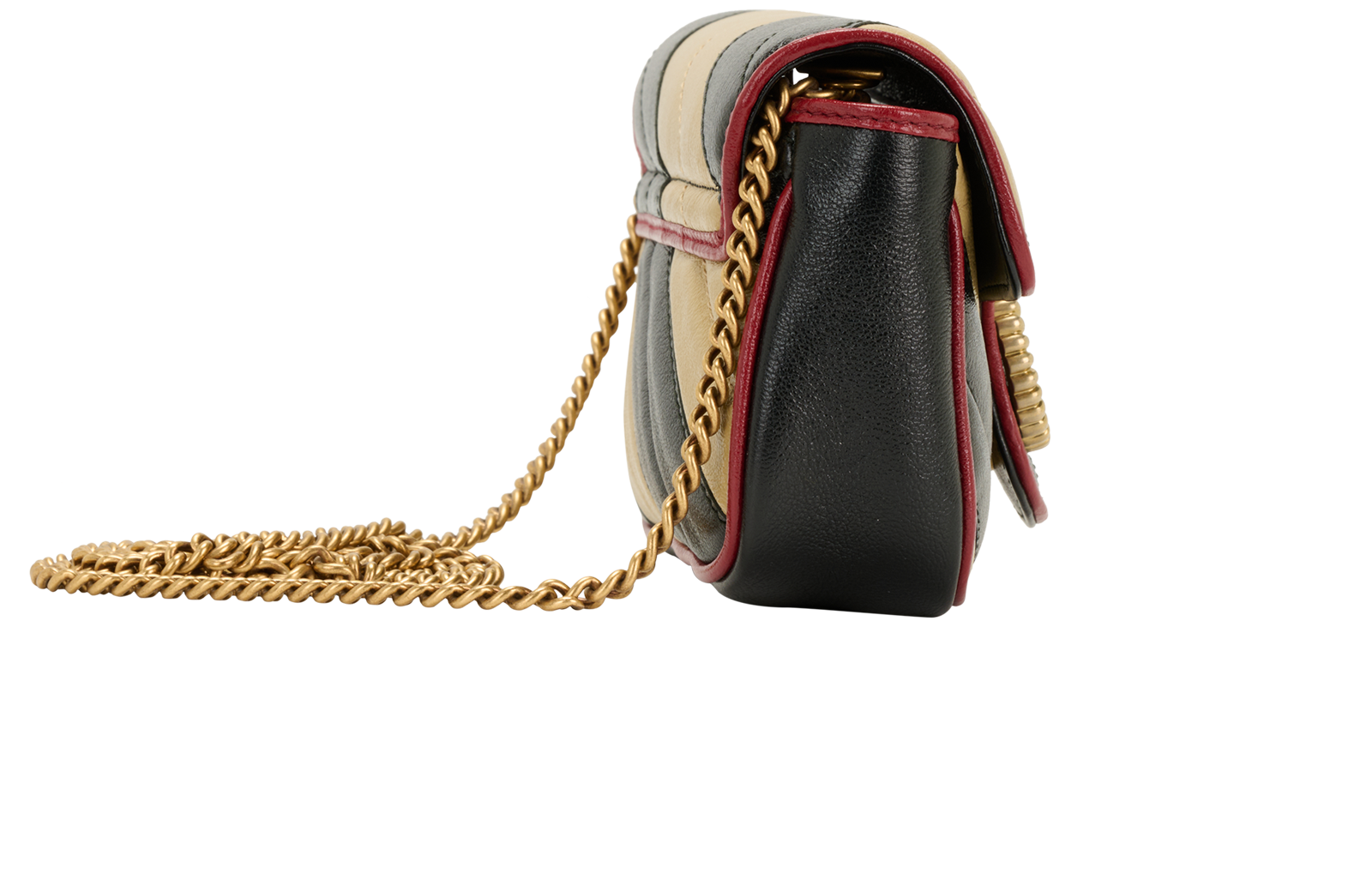 Mini GG Marmont, &pound;650, Handbags, Beige/Black, Leather, Side view